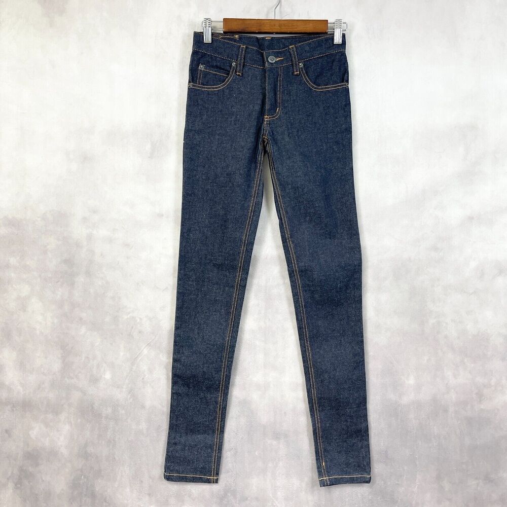 Cheap Monday Jeans Womens 25 Narrow‎ Unwash Low Rise Dark Wash Grunge Street